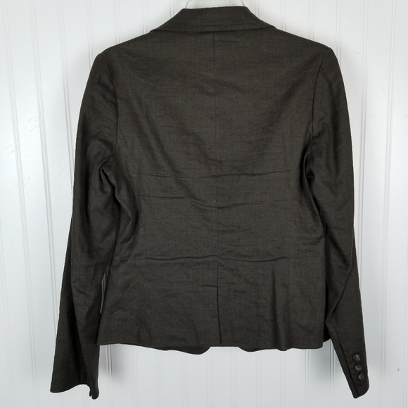Banana Republic Womens Two Button Linen Blend Blazer Size 4 Brown Flap Pocket - Picture 6 of 12